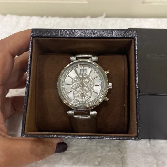 Michael Kors clear stone dual chrono stone encrusted watch Michael Kors Women main image 2